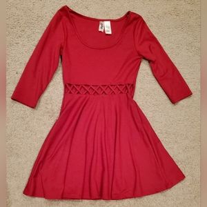L8ter red cut out dress size S